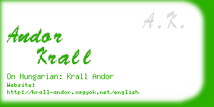 andor krall business card